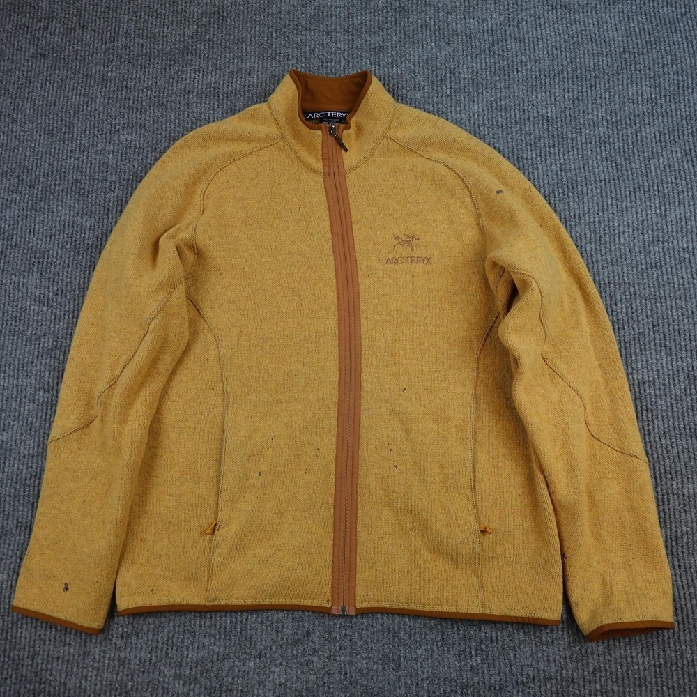 Vintage Arcteryx AR Wool Jacket Mens Large Yellow Wool Full Zip Gorpcore
